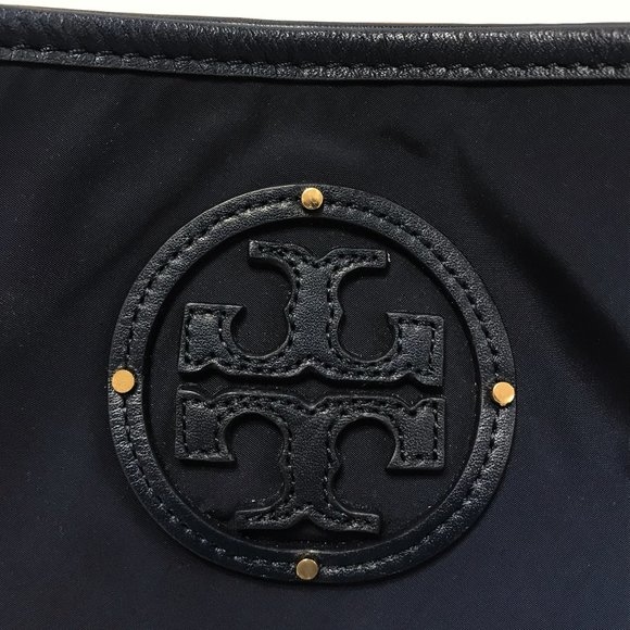 Tory Burch Normandy Blue Stacked Logo Tote - Picture 7 of 9